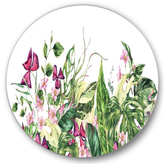 Designart - Vintage Floral Tropical Leaves I